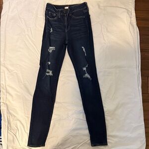 SO Dark Blue Distressed Skinny Jeans